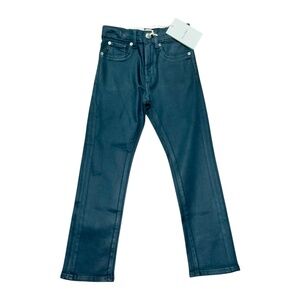 NWT DL1961 Deep Pine Green Emie Straight High Rise Coated Jeans